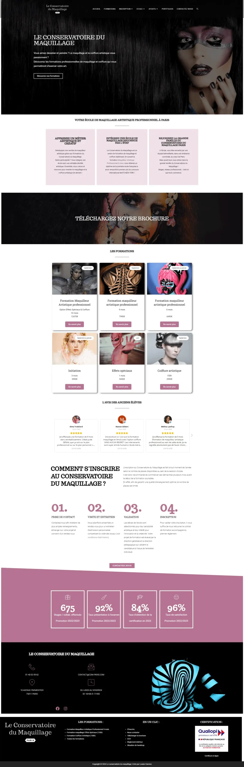 Création du site WordPress du Conservatoire du maquillage