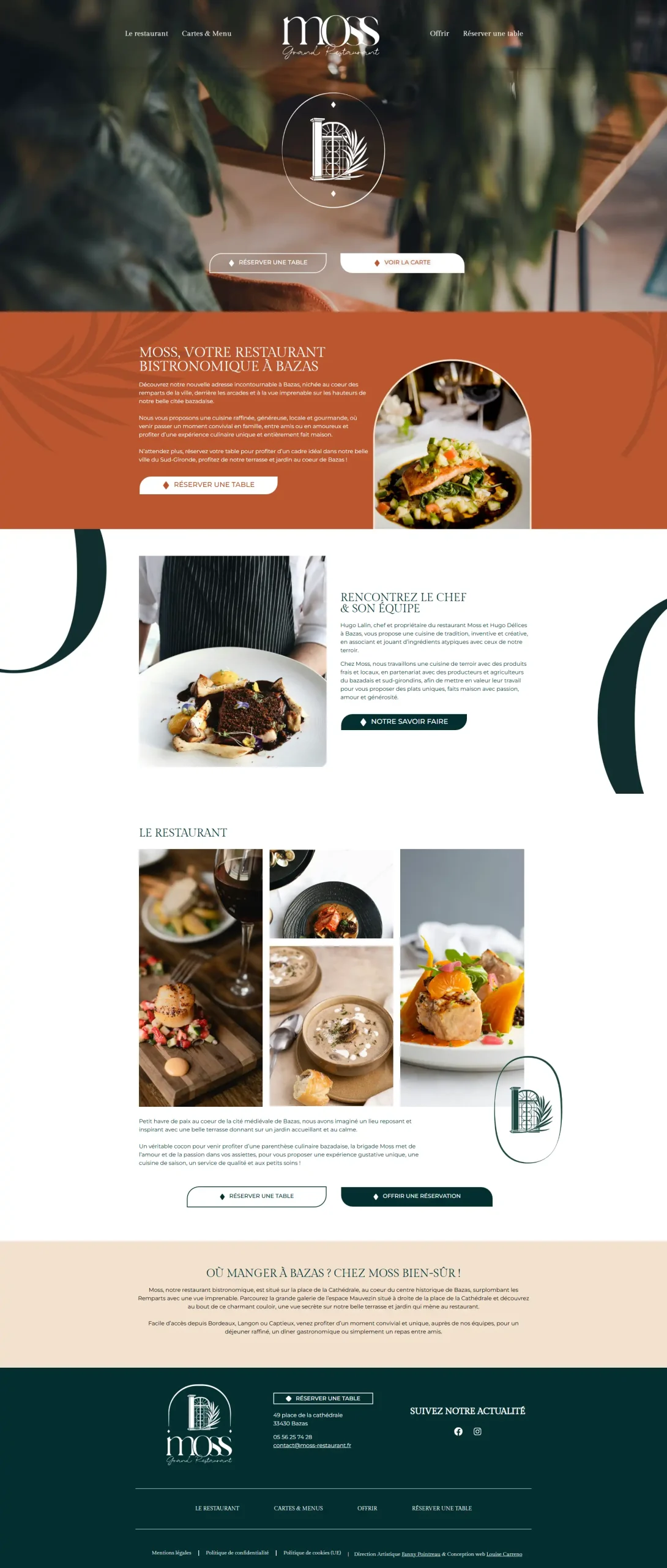 Exemple de site internet restaurant créé avec WordPress et webdesign moderne